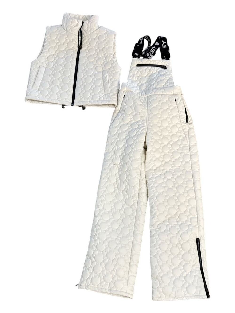 FOREVER 21 x Disney Mickey Mouse Quilted SNOW BIBS PANTS & VEST SZ S